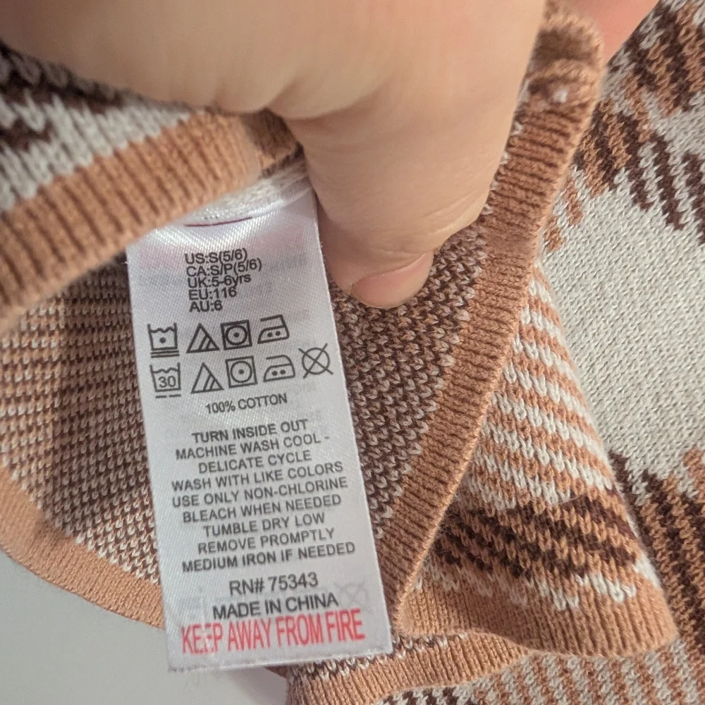 Tahari Tan Cable Knit Turtleneck and‎ Plaid Skirt Set